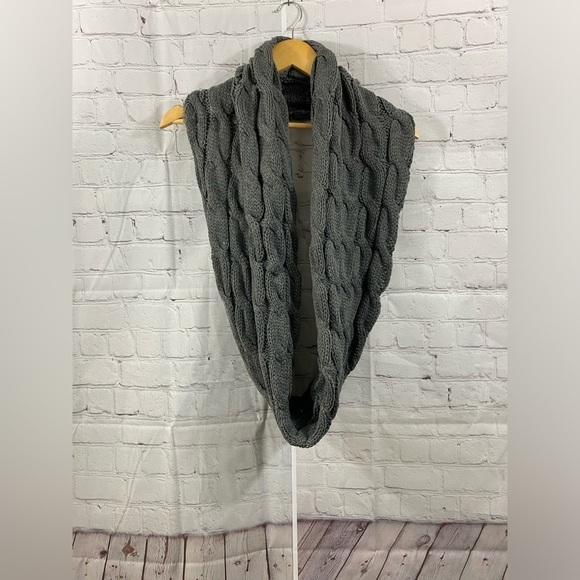 C.C. Cable Knit Gray Infinity Scarf - Picture 1 of 3
